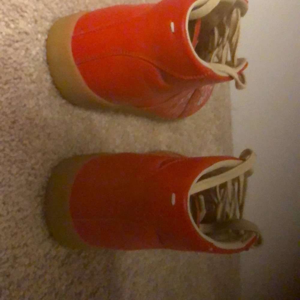 Maison Margiela red sneakers with paint spots/ size 6 women’s/ W box/ like new